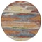 Homeroots 8' Orange Green And Gold Round Abstract Washable Indoor Outdoor Area Rug 612541 - alternate 4