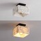 Jonathan Y Alessia 8" 1-Light Modern Contemporary Alabaster/Iron Square LED Semi Flush Mount, White Marbling/Bla JYL1203B - alternate 5