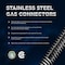 Flextron Gas Line Hose 5/8'' O.D. x 48'' Length with 3/4" FIP Fittings, Stainless Steel Flexible Connector FTGC-SS12-48O - alternate 2