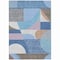Homeroots 5' X 8' Sky Blue Teal Blue And Brown Geometric Washable Indoor Outdoor Area Rug 616743 - alternate 3