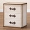 Baxton Studio Mallison Vintage White Canvas 3-Drawer End Table 251-13915-ZORO - alternate 3