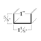 Brunner Aluminum U Channel 5/8" x 1-1/8" x 1/16", Fits 1", 6063-T5 (C21018), 6 Foot Satin Anodized C21018 S6 - alternate 2