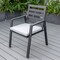 Leisuremod Chelsea Modern Patio Dining Armchair in Aluminum with Removable Cushions, Light Grey CC20BL-LGR - alternate 2