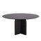 Homeroots 58" Black Solid Wood Pedestal Base Round Top Dining Table 712171 - alternate 1