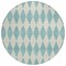 Homeroots 8' Teal Blue And Ivory Round Geometric Washable Indoor Outdoor Area Rug 577129 - alternate 1