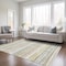 Homeroots 5' X 8' Ivory Beige And Green Striped Washable Indoor Outdoor Area Rug 598903 - alternate 4