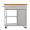 Homeroots Gray and Natural 35in Rolling Kitchen Island With Storage 402561 - alternate 4