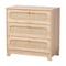 Baxton Studio Elsbeth Japandi Oak Brown Finished Wood and Natural Rattan 3-Drawer Storage Cabinet 227-12953-ZORO - alternate 1