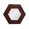 Homeroots 19" Dark Brown Hexagon Solid Wood Framed Accent Mirror 485118 - alternate 1