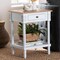 Baxton Studio Legrand Classic French Two-Tone White and Natural Brown 1-Drawer End Table 251-13896-ZORO - alternate 4