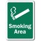 Signmission Safety Sign, 14 in Height, Plastic, 10 in Length, Smoking Area MISC-Smoking Area - alternate 4