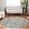 Homeroots 8' Sage And Off White Round Geometric Washable Indoor Outdoor Area Rug 608995 - alternate 4