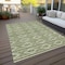Homeroots 8' X 10' Green And Ivory Geometric Washable Indoor Outdoor Area Rug 599619 - alternate 5