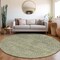 Homeroots 8' Artichoke Green Round Geometric Washable Indoor Outdoor Area Rug 607466 - alternate 3