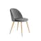 Homeroots Set of Two Gray and Oak Velvet and Metal Dining Side Chairs, 2PK 568023 - alternate 1