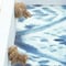 Homeroots Set of Two White And Blue Solid Wood Geometric Trays With Handles 516328 - alternate 3