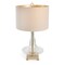 Homeroots 26" Clear Glass LED Table Lamp With Beige Drum Shade 528684 - alternate 6