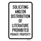 Signmission Soliciting And Or Distribution Of Literature Prohi Aluminum, 18" x 24", A-1824-24725 A-1824-24725 - alternate 2
