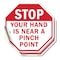 Signmission Stop Your Hand Is Near a Pinch Poin, 4 inch X 4 inch, Vinyl Decal, 2PK OC-D-2PACK-4-126 - alternate 1