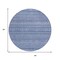 Homeroots 8' Denim Blue And Sky Blue Round Striped Washable Indoor Outdoor Area Rug 615346 - alternate 5