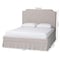 Baxton Studio Ronelyn Platform Bed with Pleated Skirt - Fabric Upholstered Bed Frame with Panel Headboard, Queen 270-14833-ZORO - alternate 3