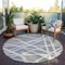 Homeroots 8' Gray And Ivory Round Geometric Washable Indoor Outdoor Area Rug 600458 - alternate 4
