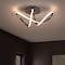 Jonathan Y Chantelle 19.5" 1-Light Modern Minimalist Aluminum Loop Integrated LED Semi Flush Mount, Nickel JYL1701A - alternate 5