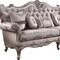 Homeroots 94" Dark Gray Imitation Silk Damask Sofa And Toss Pillows With Champagne Legs 491281 - alternate 2