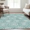 Homeroots 3' X 5' Turquoise Teal Blue And Ivory Medallion Washable Indoor Outdoor Area Rug 587770 - alternate 5