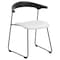 Leisuremod Lyra Collection Modern Chair in Black back and White Seat LCBL-41OW - alternate 1