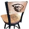 Holland Bar Stool Co 36" Blk Wrinkle Oregon State Swivel Bar Stool, Laser Engraved Back L03836BWMedMplAOregStMedMpl - alternate 1