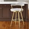 Homeroots 26" Silver and Gold Fabric and Stainless Steel Counter Height Swivel Bar Chair 569156 - alternate 1