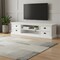 Homeroots 71in White Solid Wood Enclosed and Open Storage TV Stand 397708 - alternate 3