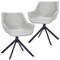 Leisuremod Markley Swivel Leather Dining Arm Chair with Iron Legs, 2PK ESCBL-26-LGR2 - alternate 1