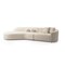 Homeroots Ivory Boucle Modular Curved Two Piece Sofa and Chaise Sectional With Toss Pillows 643971 - alternate 1