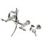 Kingston Brass Two-Handle Wall Mount Bridge Kitchen Faucet with Brass Sprayer, Polished Nickel KS2446ALBS - alternate 1