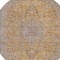 Homeroots 8' Gold And Peach Round Medallion Washable Indoor Outdoor Area Rug 616270 - alternate 5