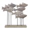 Homeroots 9" Brown Metal And Wood School Of Fish Tabletop Sculpture 518061 - alternate 1