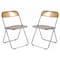 Leisuremod Lawrence Acrylic Folding Chair with Metal Frame, Tangerine, 2PK LF19OR2 - alternate 1