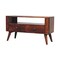 Homeroots 35in Brown Solid Wood Enclosed and Open Storage TV Stand 719185 - alternate 3