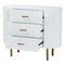 Bali & Pari Beyla Mid-Century White Fluted Wood and Gold Metal 3-Drawer Dresser 249-13931-ZORO - alternate 6