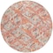 Homeroots 8' Coral And Orange Round Geometric Washable Indoor Outdoor Area Rug 609132 - alternate 2
