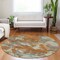 Homeroots 8' Copper And Orange Round Abstract Washable Indoor Outdoor Area Rug 609590 - alternate 4