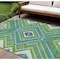 Homeroots 8' X 10' Lime Green Aqua And Ivory Tribal Washable Indoor Outdoor Area Rug 598133 - alternate 1