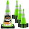 Xpose Safety Traffic Safety Cone, 28 in, Premium PVC, Dual 6 in & 4 in Reflective Collar, Lime Green, 12 pk LTC28-64-12-X - alternate 1