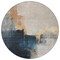 Homeroots 8' Taupe Black And Blue Round Abstract Washable Indoor Outdoor Area Rug 603037 - alternate 3