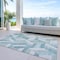 Homeroots 3' X 5' Teal Blue Geometric Washable Indoor Outdoor Area Rug 608070 - alternate 4