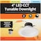 Unbranded 4'' Retrofit IC Rated White LED CCT Tunable Downlight with Smooth Trim 650 Lm. D824-CCT - alternate 1
