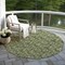 Homeroots 8' Olive Green Artichoke Green And Ivory Round Floral Washable Indoor Outdoor Area Rug 581914 - alternate 3