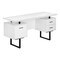 Homeroots 60" White and Black Wood and Metal Sled Computer Desk With Three Drawers 490008 - alternate 1
